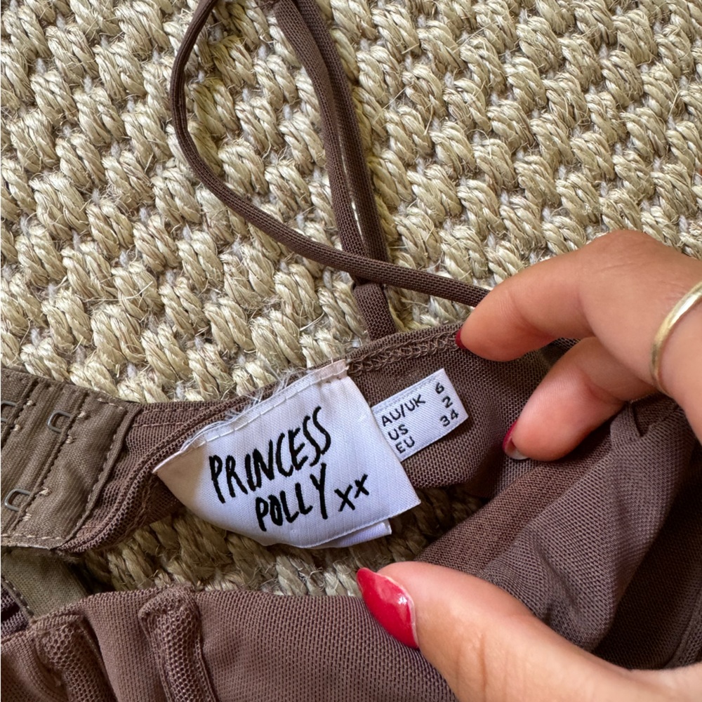 Princess Polly bra crop top brown